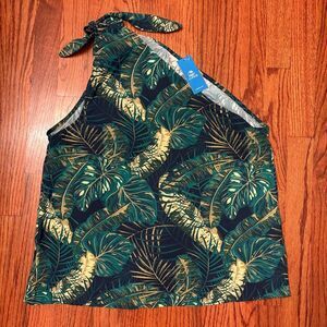 CUPSHE NWT One-Shoulder Tropical Top Size L – Leaf Print Resort Style
